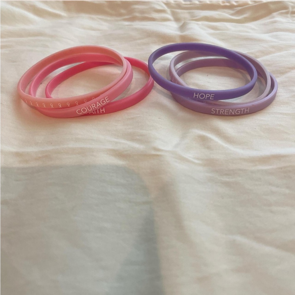 Inspirational Pink and Purple Bracelets Set